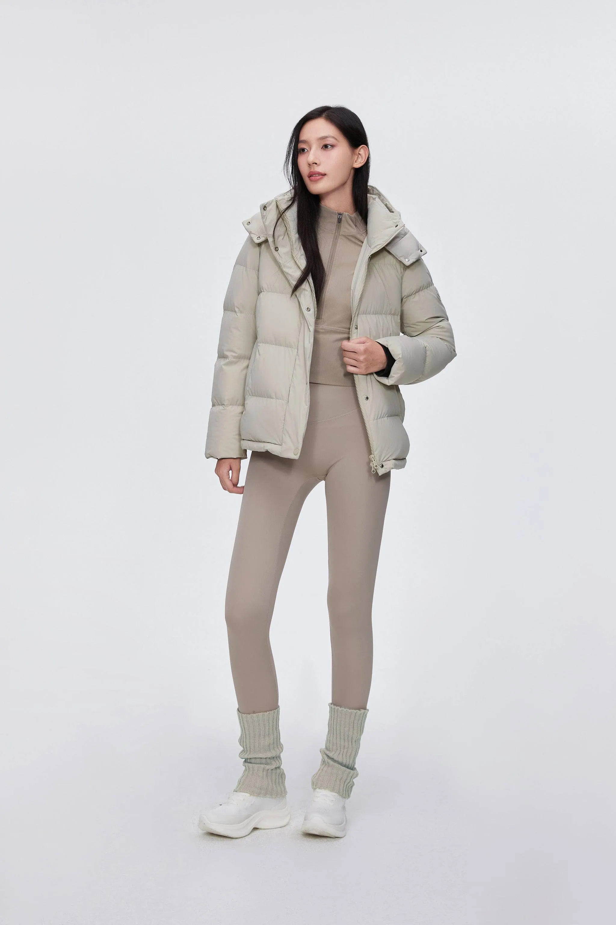 Comfy Women's Down Jacket With Detachable Hood