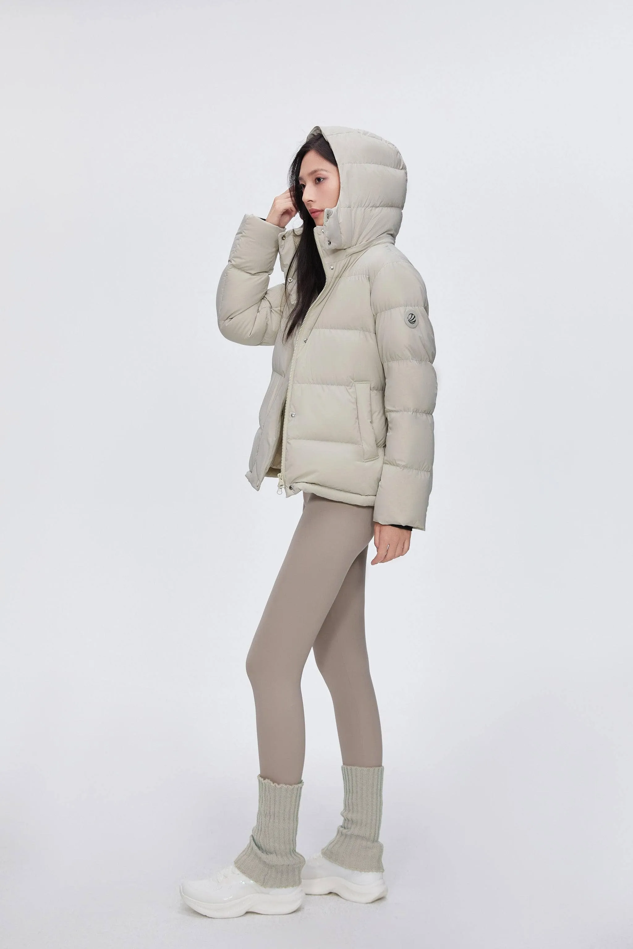 Comfy Women's Down Jacket With Detachable Hood