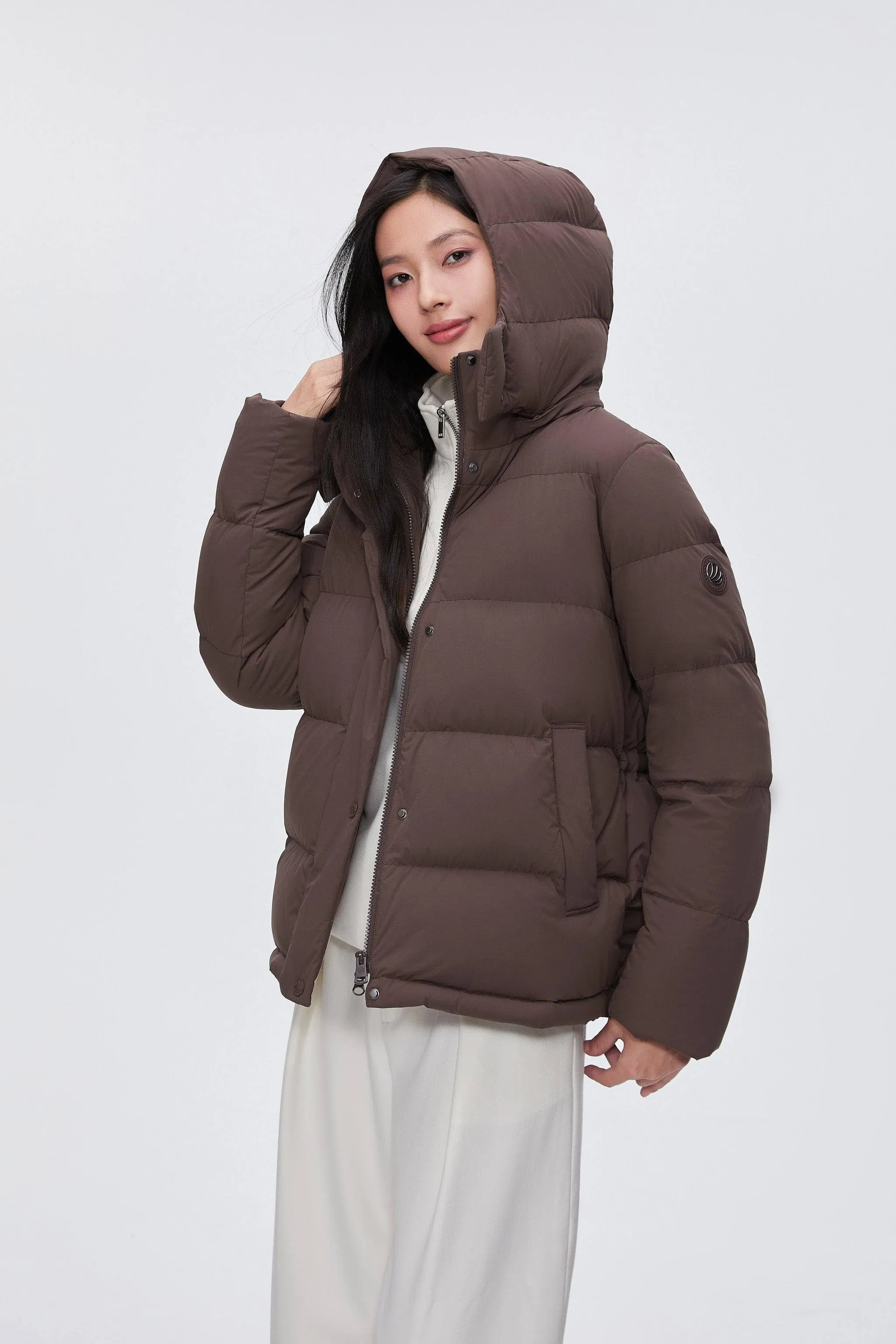 Comfy Women's Down Jacket With Detachable Hood