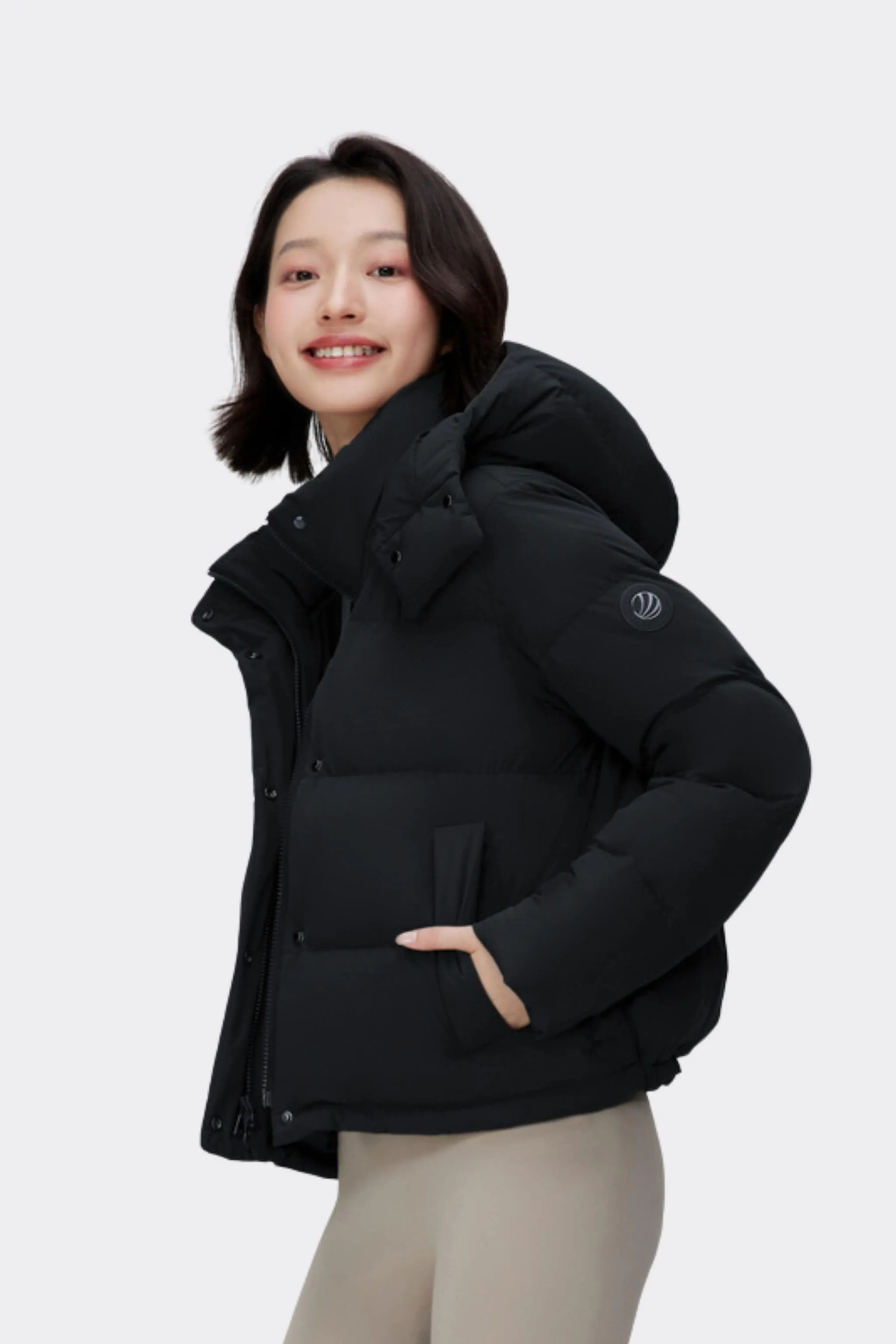 Comfy Women's Down Jacket With Detachable Hood