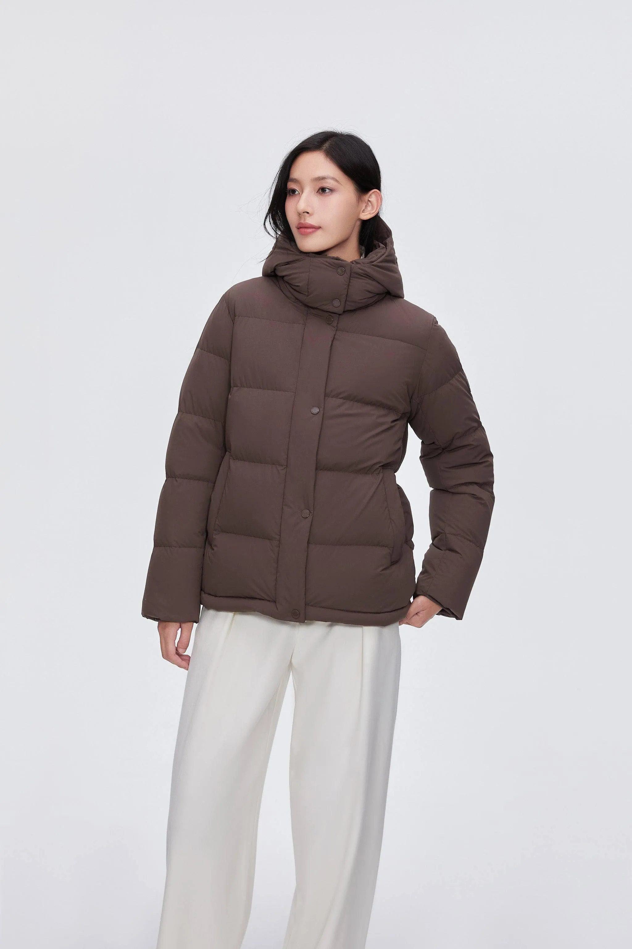 Comfy Women's Down Jacket With Detachable Hood