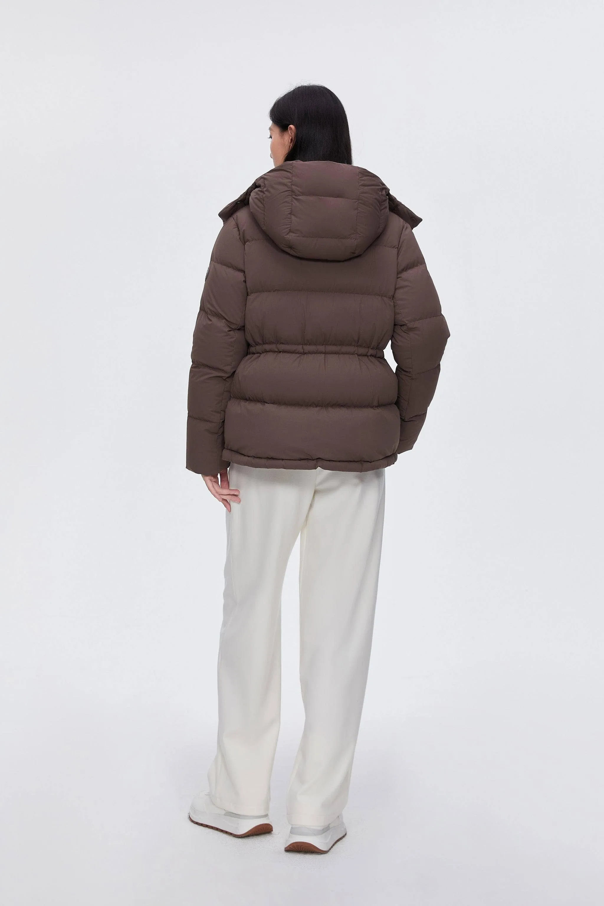 Comfy Women's Down Jacket With Detachable Hood