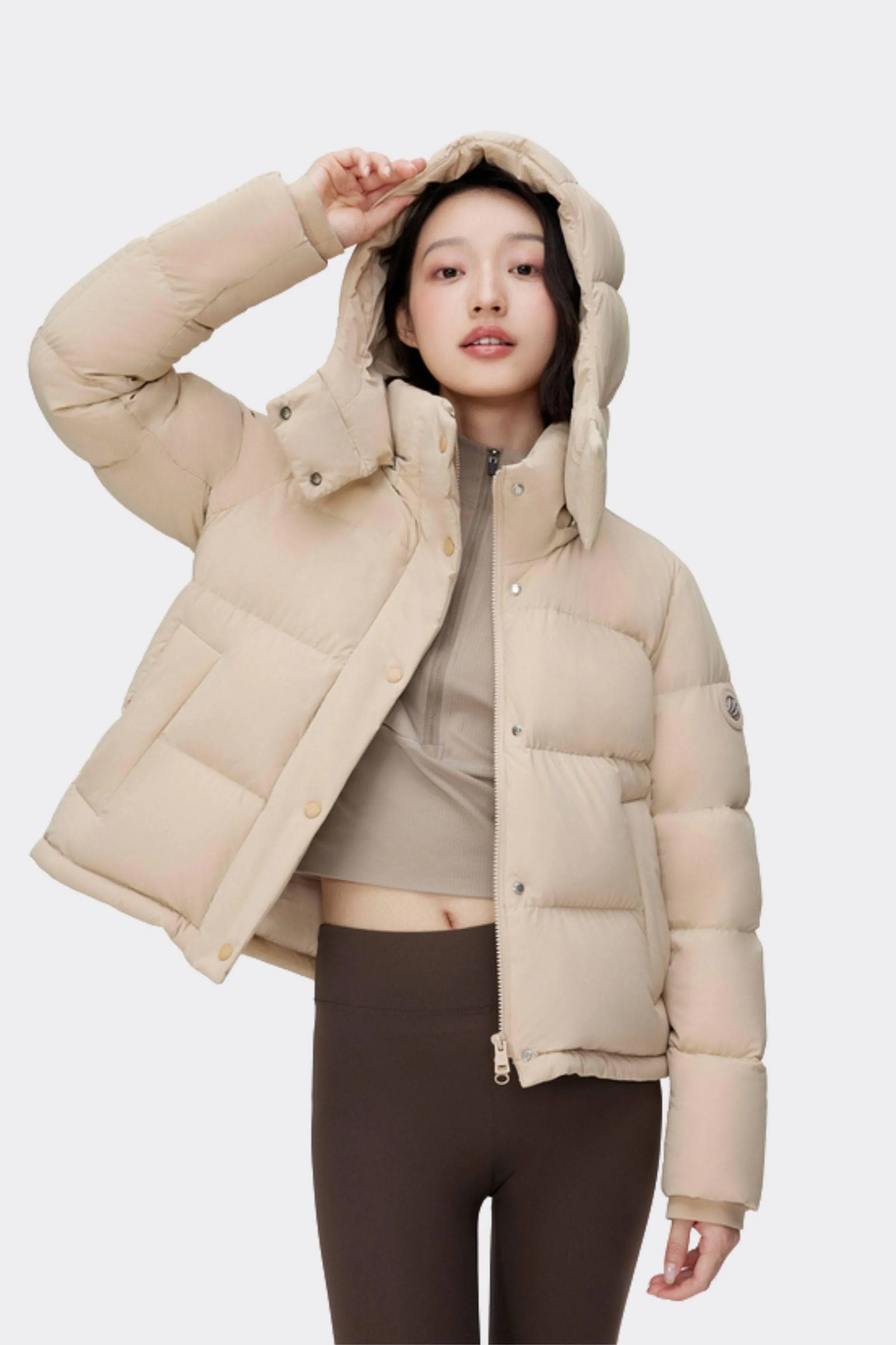 Comfy Women's Down Jacket With Detachable Hood