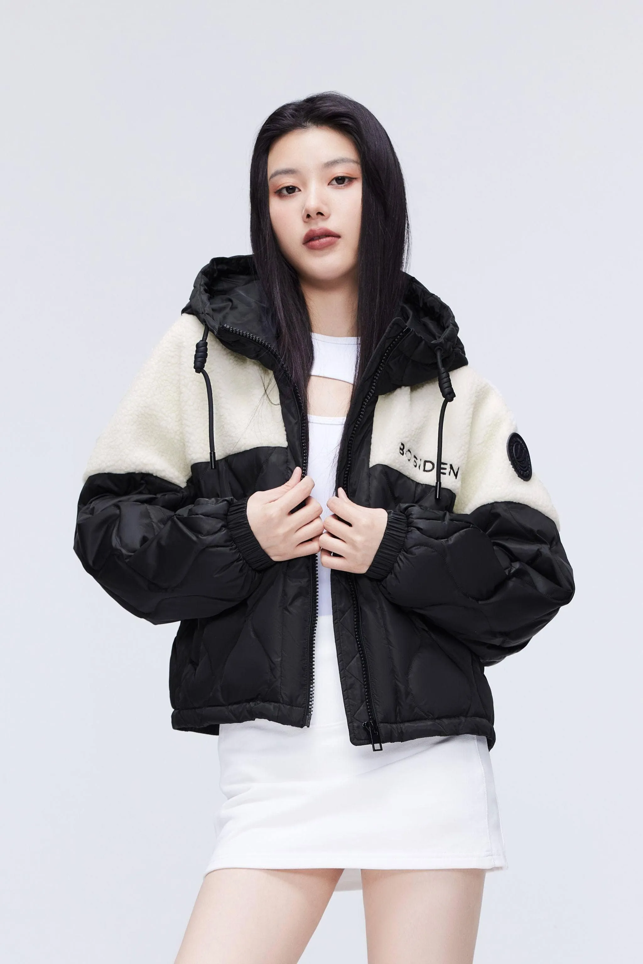 Drop Shoulder Lambwool Down Coat