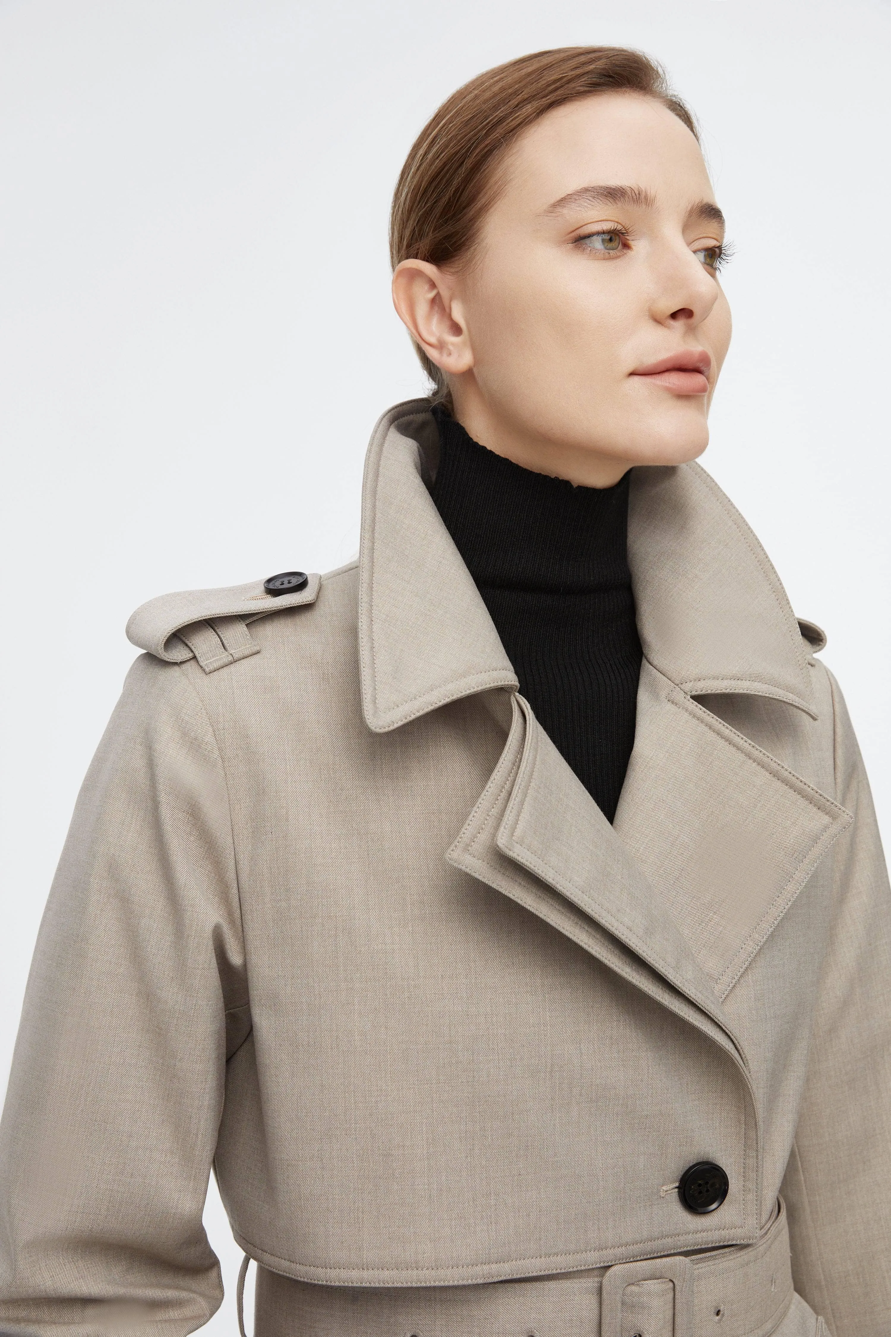 Full Length Detachable Goose Down Trench Coat