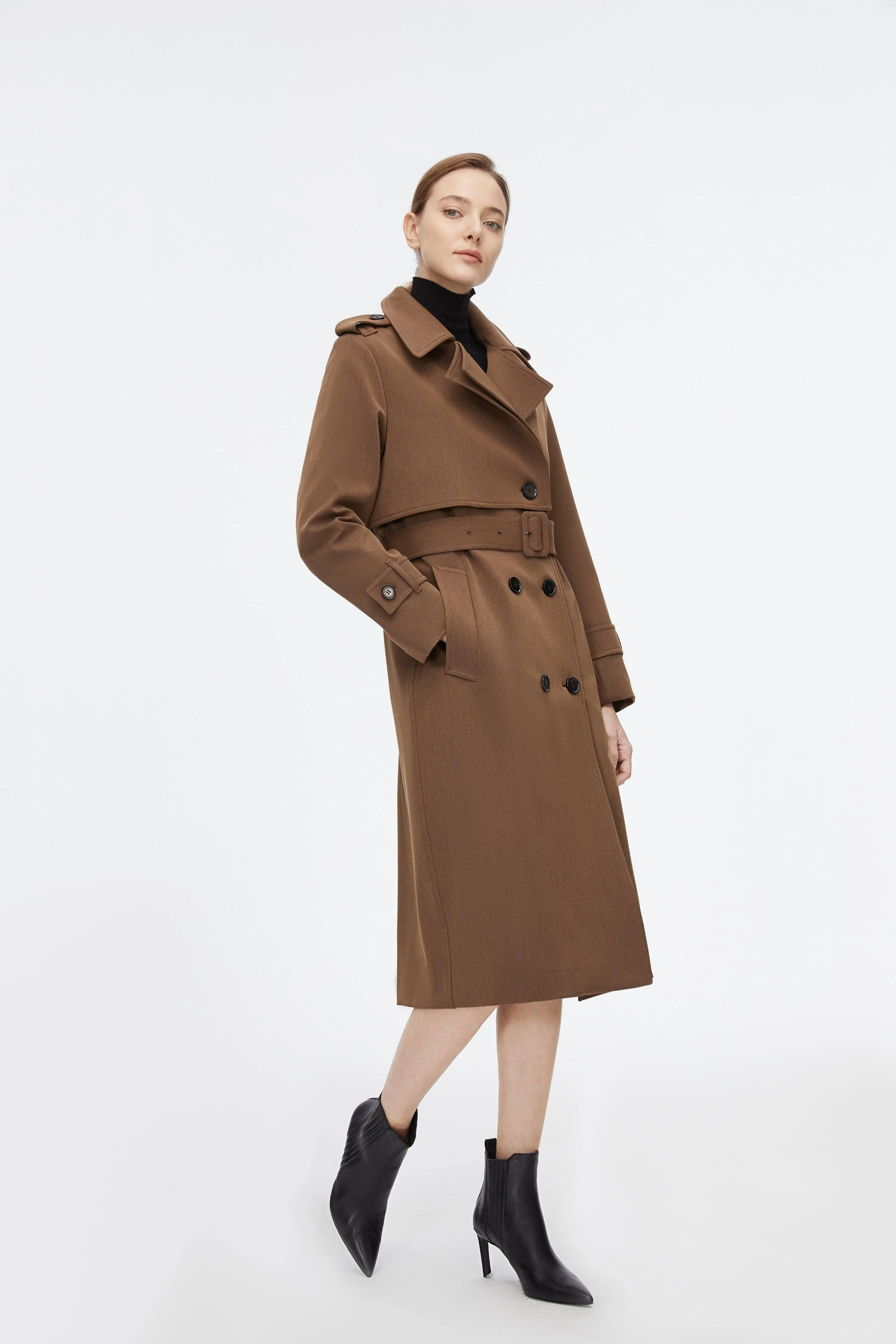Full Length Detachable Goose Down Trench Coat