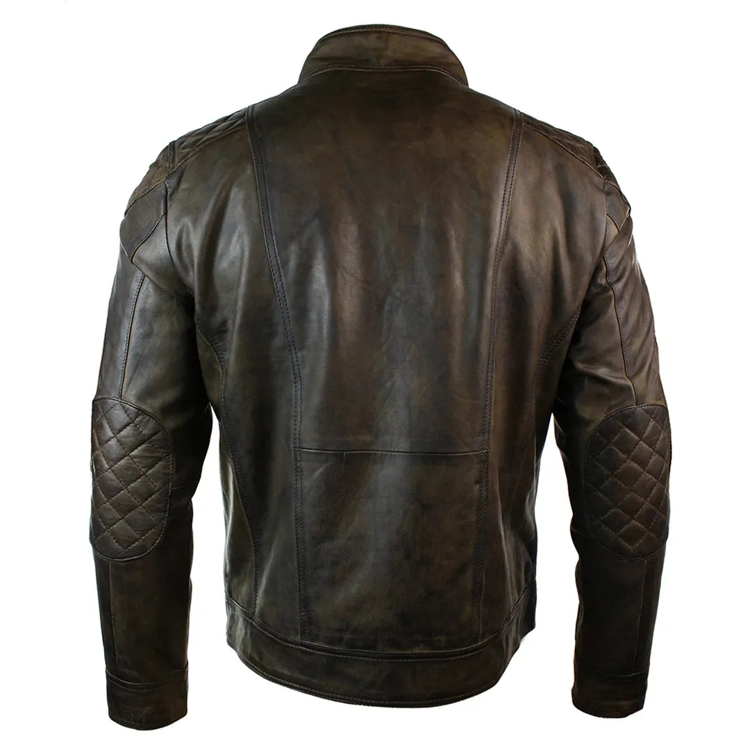 Men's Antique Brown Biker Leather Jacket