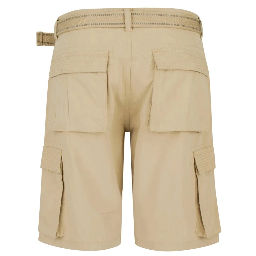 Men's Chino Shorts Belt Cotton Summer Holiday Beach Cargo Combat