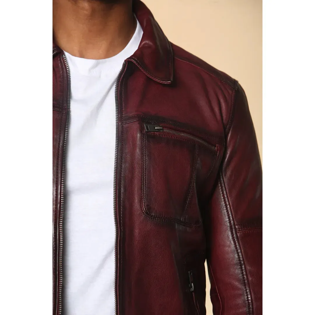 Men's Classic Collar Leather Biker Jacket