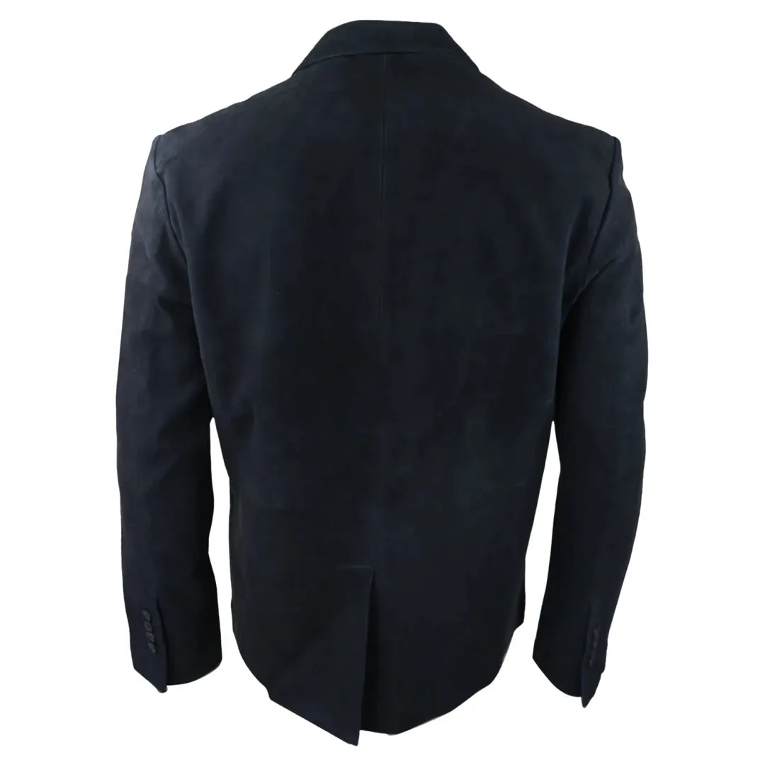 Mens Genuine Suede Blazer Style Jacket Leather Mens Classic VIntage Smart Casual