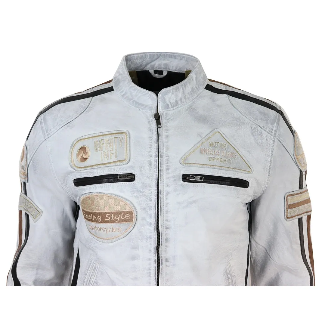 Men's Zipped Biker Leather Jacket