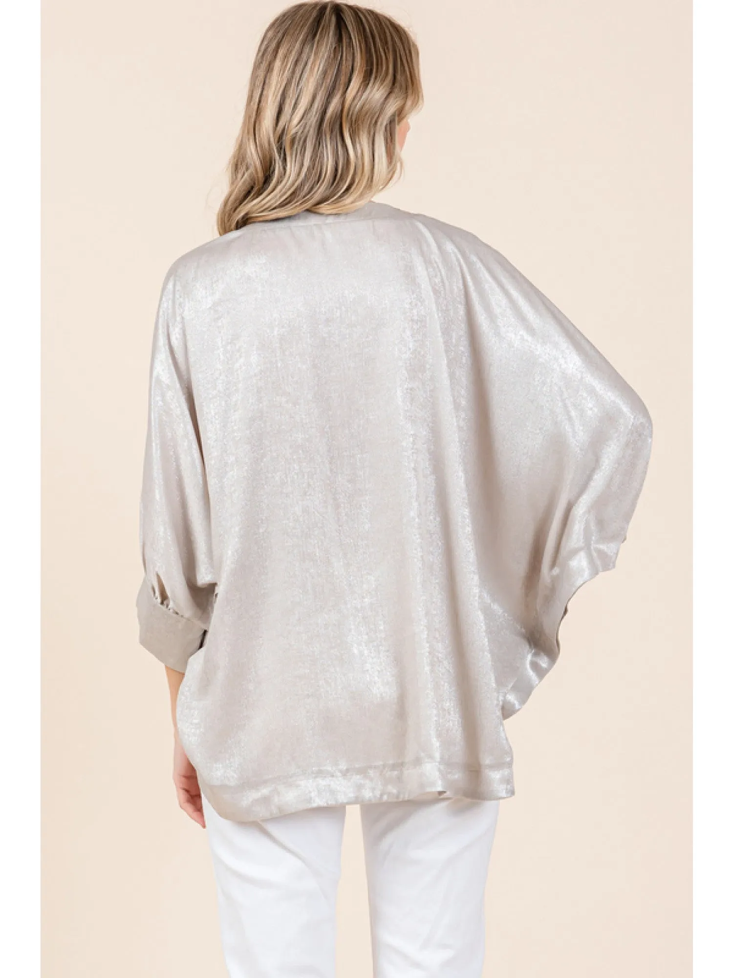 Pearl Metallic Dolman Sleeve Top
