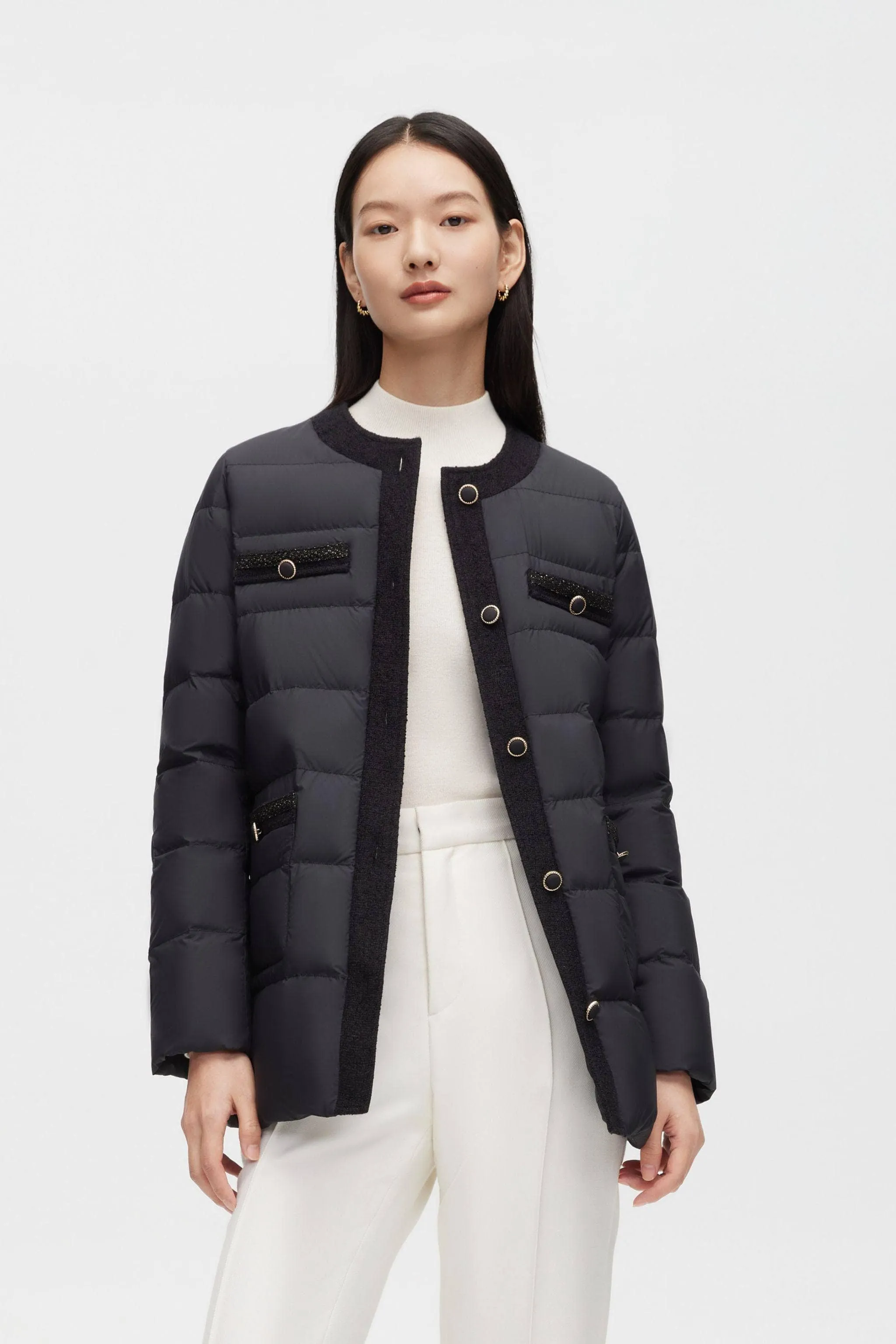 Round Collar Goose Down Short Jacket