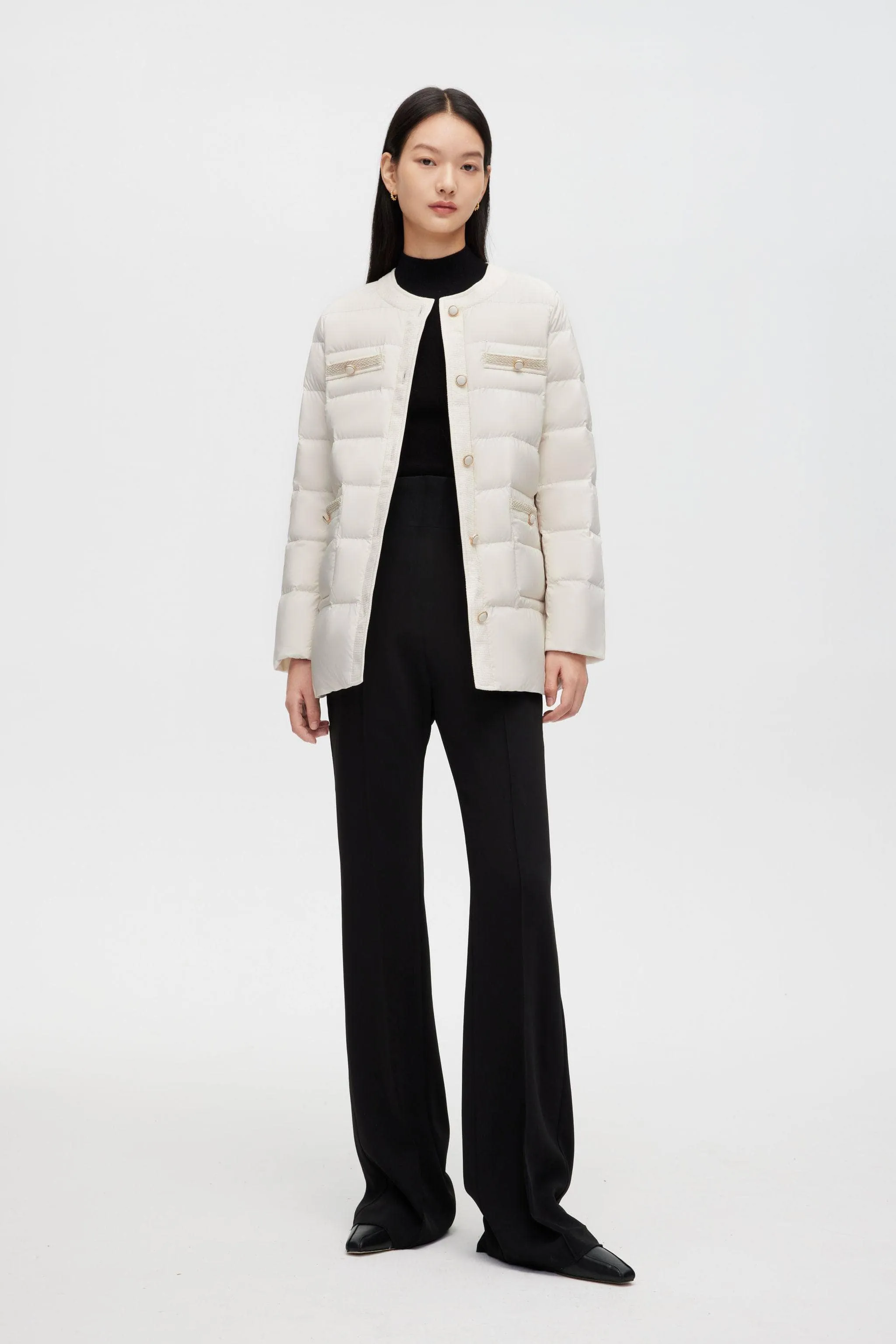 Round Collar Goose Down Short Jacket