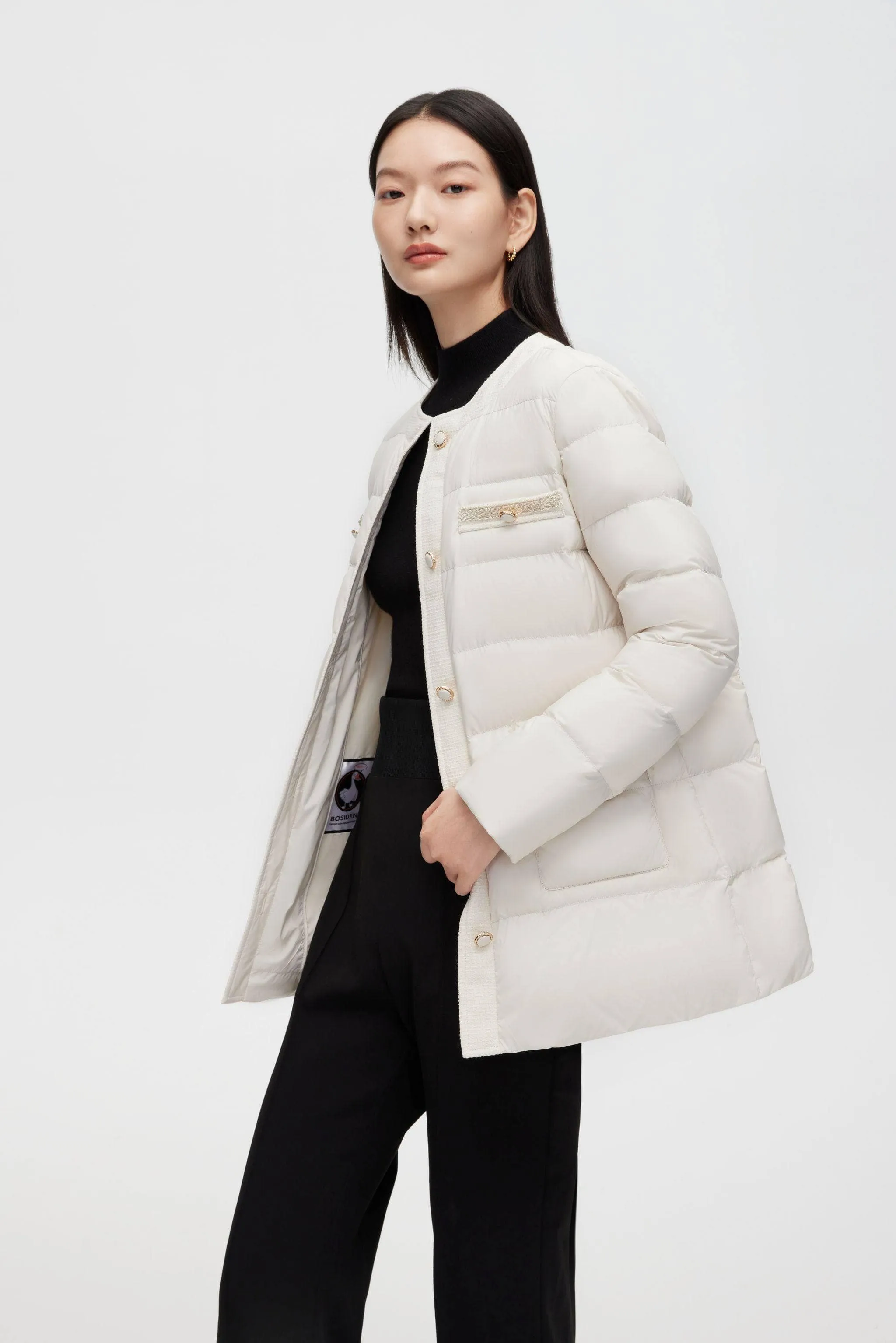 Round Collar Goose Down Short Jacket