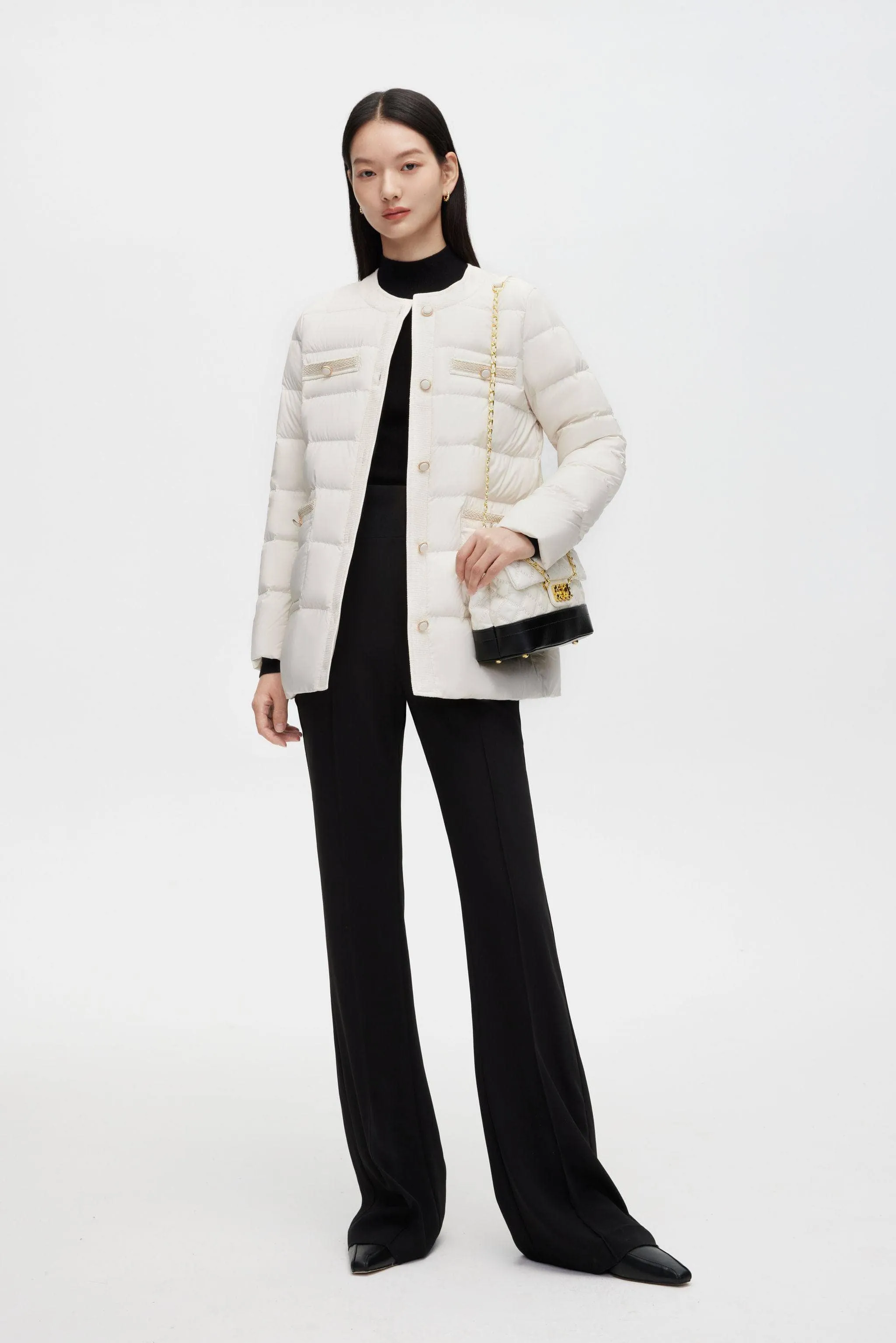 Round Collar Goose Down Short Jacket
