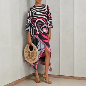 Stella Print Asymmetrical Midi Skirt