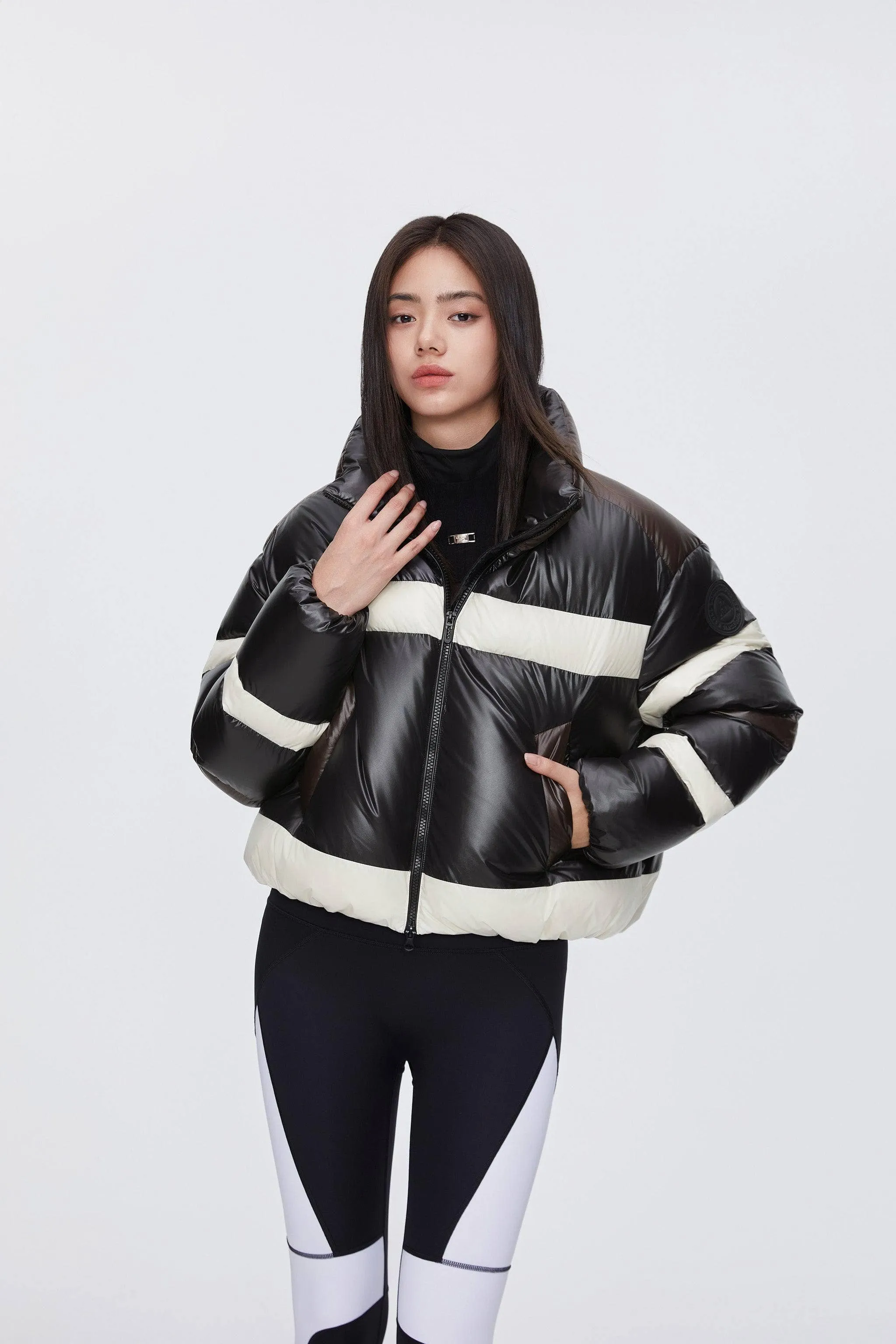 Women's BSD X MSGM Cropped Funnel Neck Puffer