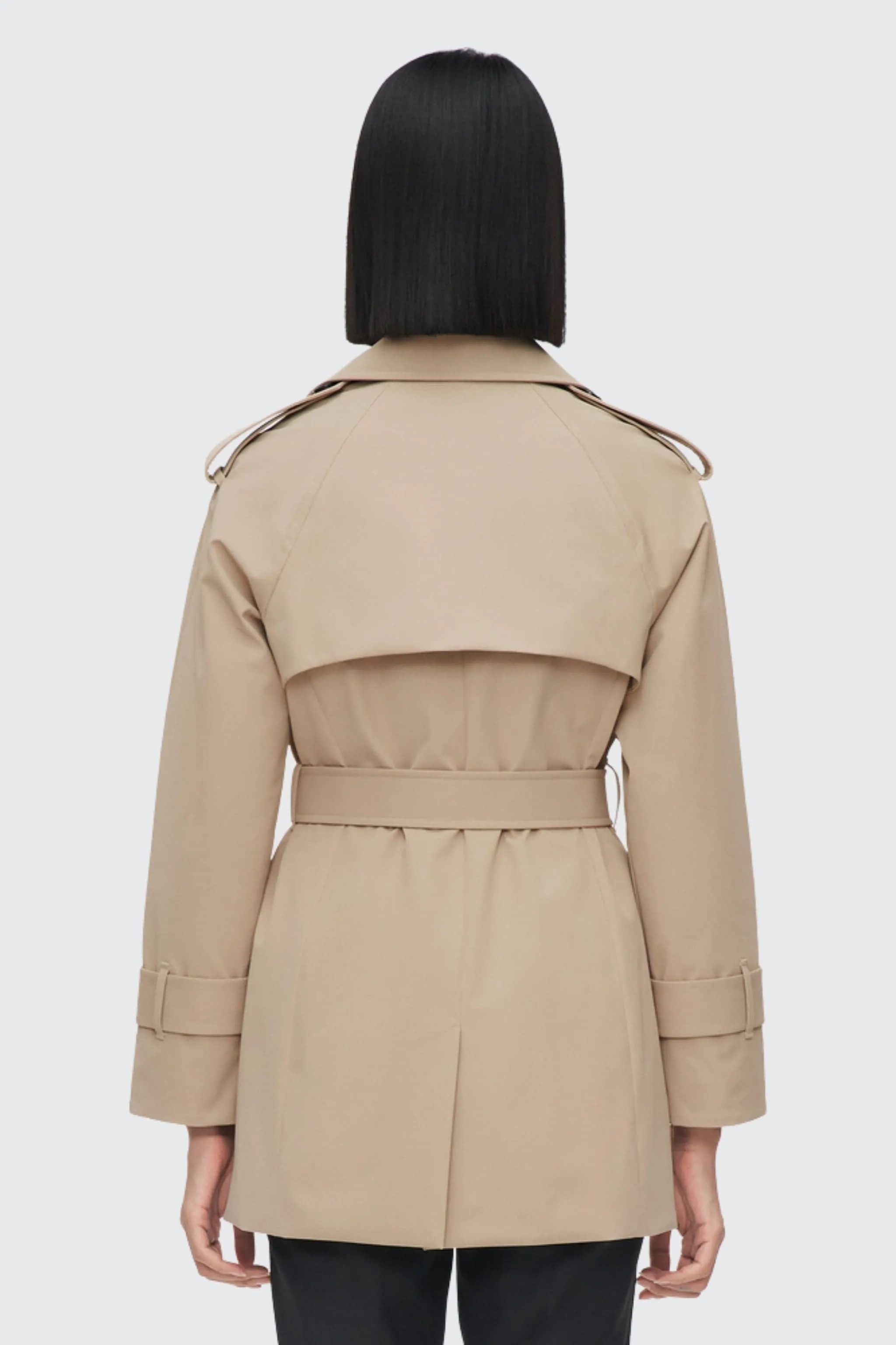 Women??s Double Breasted Short Trench