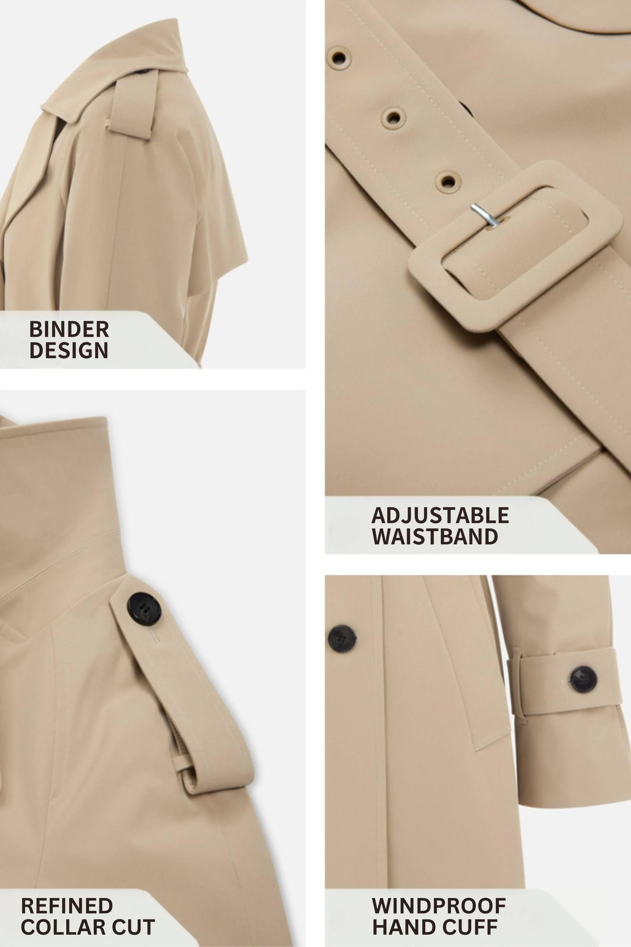 Women??s Double Breasted Short Trench