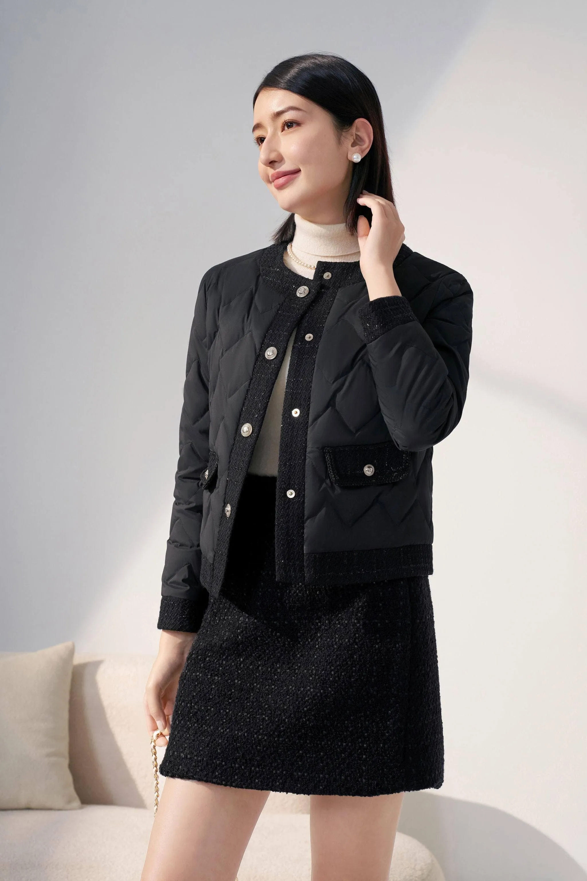 Women's Goose Down Houndstooth Jacket