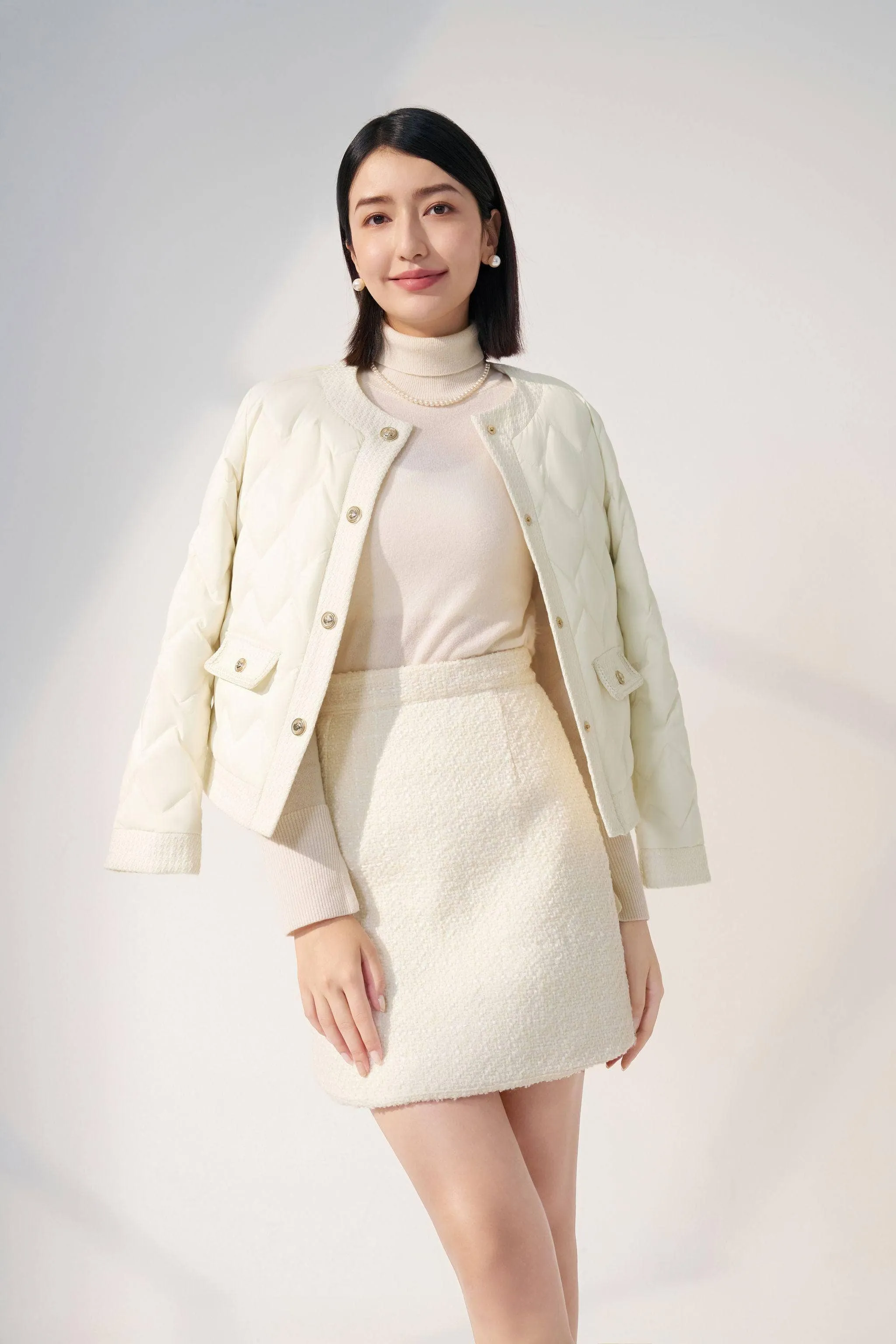 Women's Goose Down Houndstooth Jacket