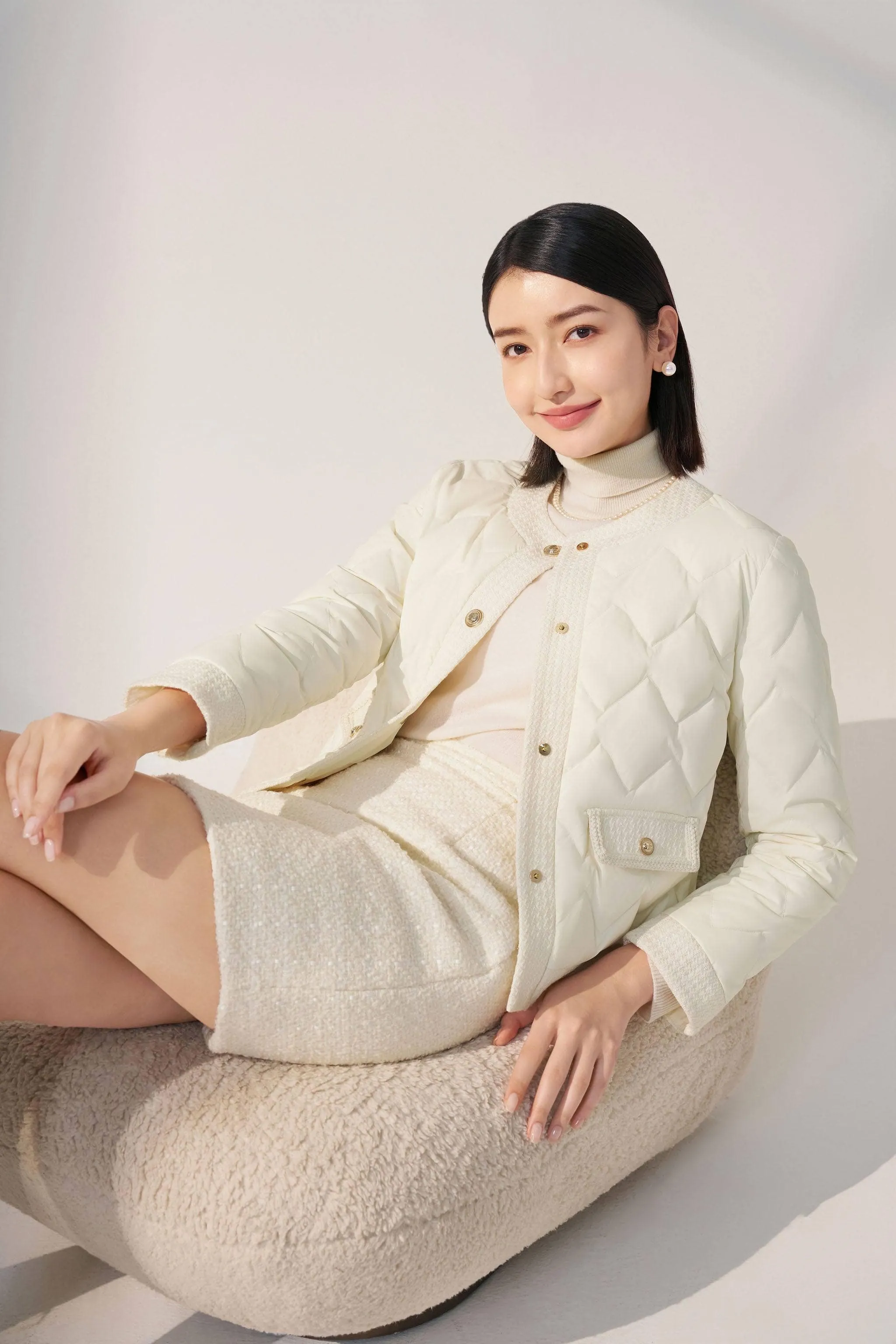 Women's Goose Down Houndstooth Jacket