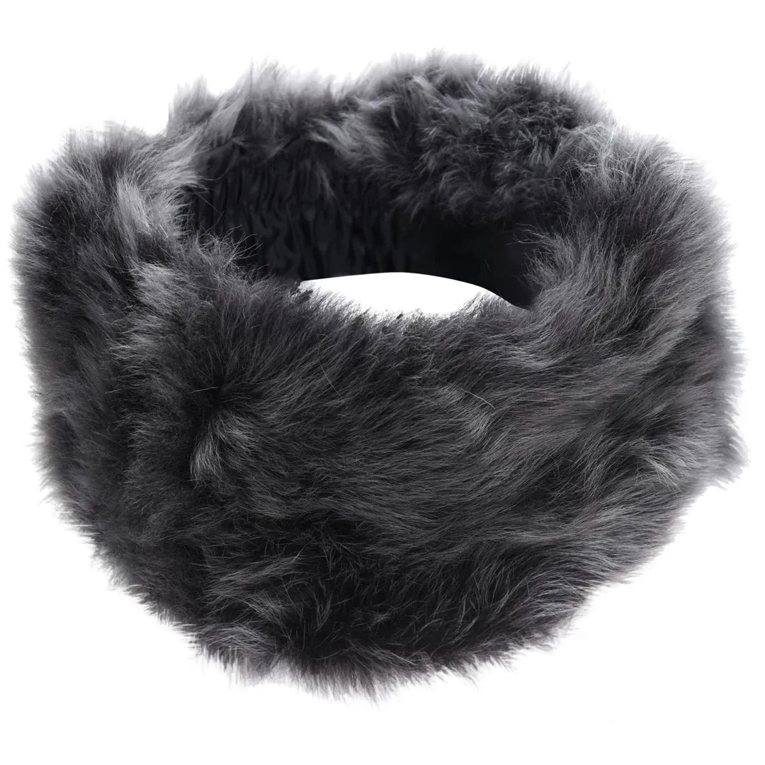 Women's Toscana Sheepskin Elasticated Headband Neck Scarf